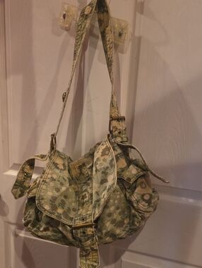 Vintage GAP Canvas Floral Camo Shoulder Bag - Olive Green